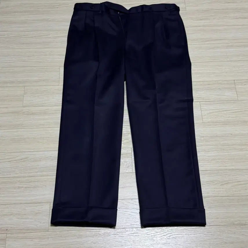 [BUNJANG] Rota Two Pleats Dark Navy Covert Wool Pants 49 / Rota 로타 투플리츠 다크네이비 코버트울 팬츠 49