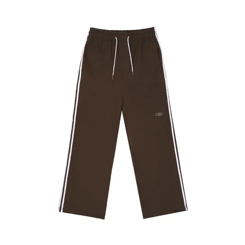 [BUNJANG] Born to Win Chrome Logo Line Wide Pants Brown / 본투윈 크롬 로고 라인 와이드 팬츠 바지 브라운 2
