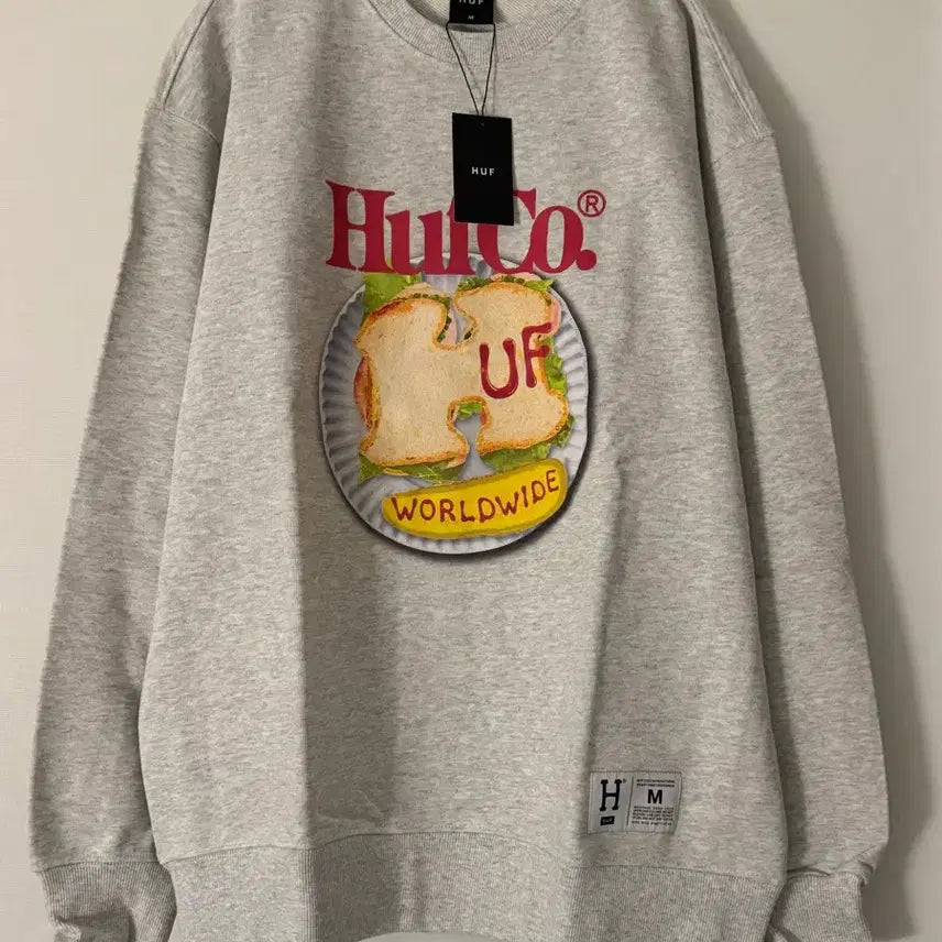 [BUNJANG] HUF Sandwich Sweatshirt Heather Grey / HUF 허프 샌드위치 맨투맨 멜란지