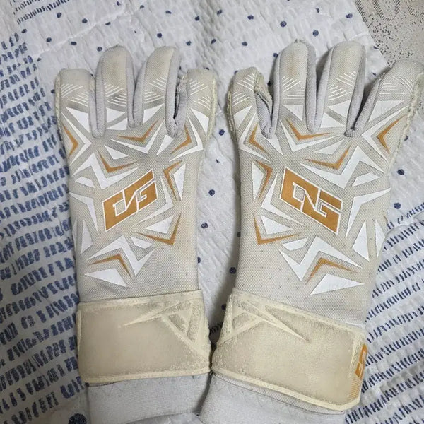 [BUNJANG] Goalkeeper Gloves White Gold Size 9 / 골키퍼 장갑 화이트 골드