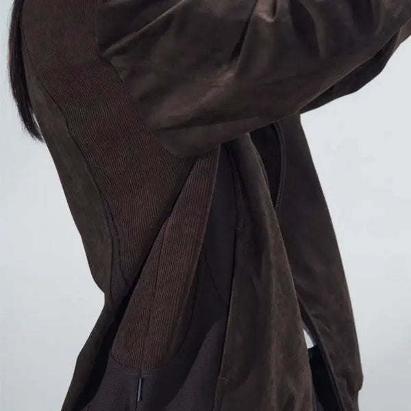[BUNJANG] NOD LABS DEV:7 Suede Mix Jacket Brown S / 노드랩스 DEV:7 스웨이드 믹스 자켓 브라운 S