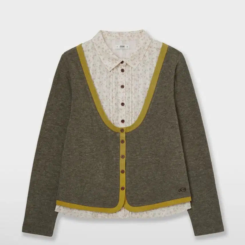 [BUNJANG] AEAE Shirts Layered Cardigan (Olive) / aeae 셔츠 레이어드 가디건 (올리브) SHIRTS LAYERED CARDIGAN [OLIVE]