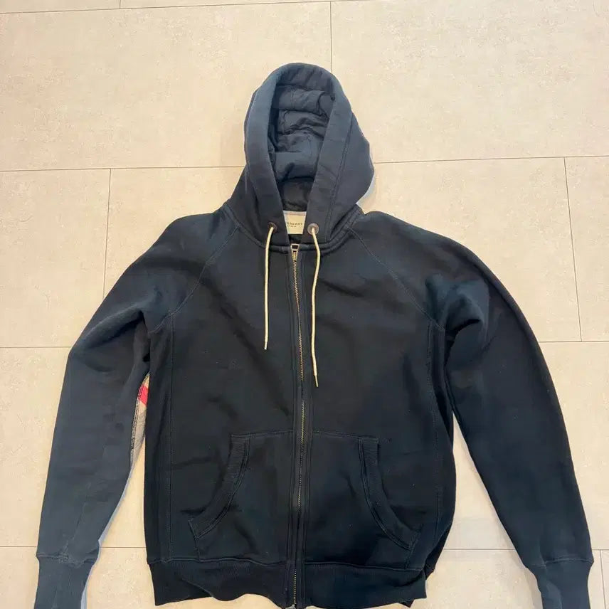 [BUNJANG] Burberry Elbow Patch Zip-Up Hoodie / 버버리 엘보 패치 후드집업