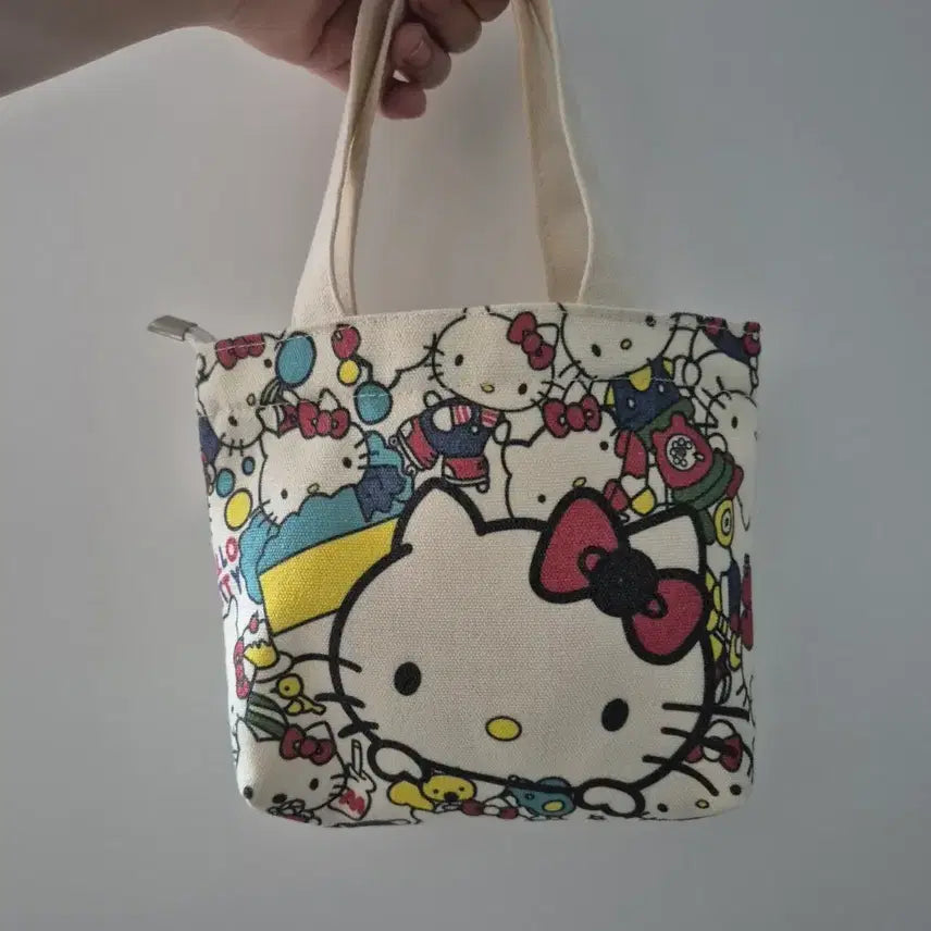 [BUNJANG] Hello Kitty Canvas Mini Tote Bag / 헬로키티 캔버스 미니 토트백