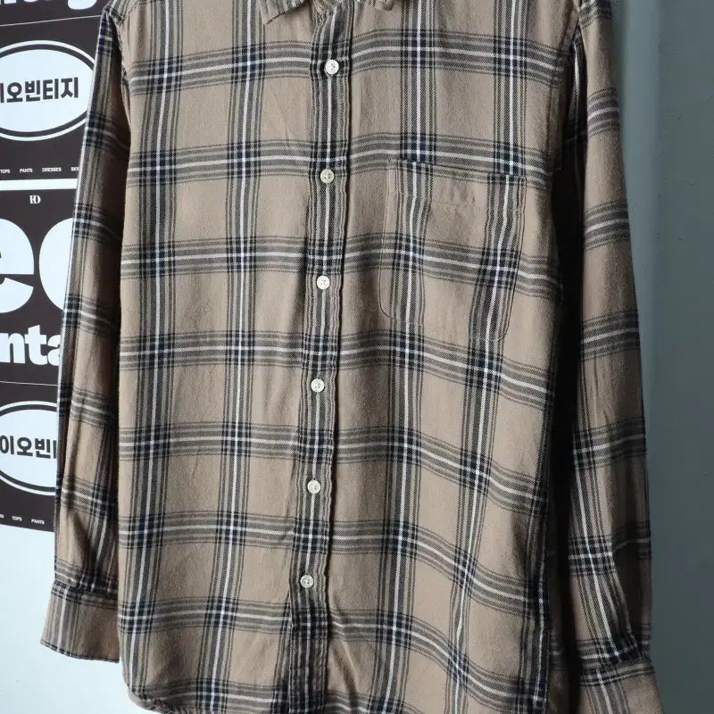 [BUNJANG] Spao Check Wool Shirt Beige / (S) 스파오 셔츠 남방 체크 베이지 울 아메카지-H39728