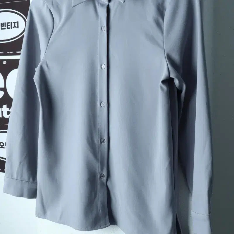 [BUNJANG] Luel Plain Grey Poly Shirt / W(S) 루엘 셔츠 남방 그레이 무지 폴리 놈코어-H39729