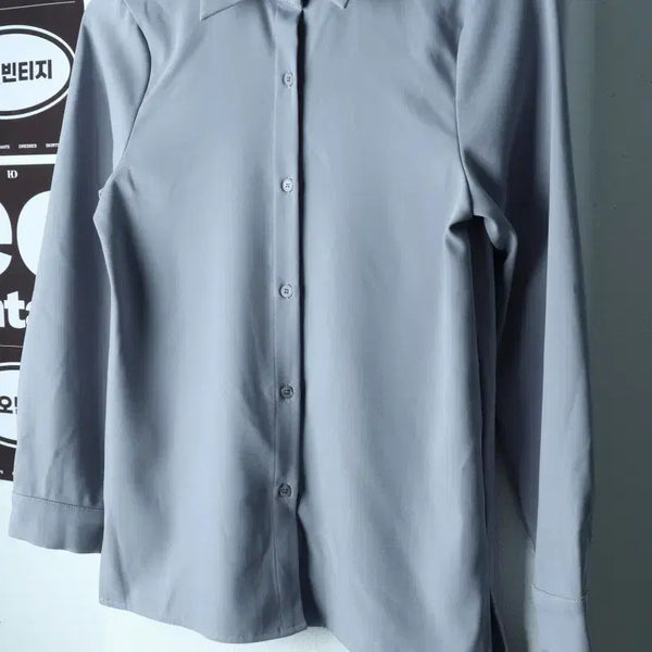 [BUNJANG] Luel Plain Grey Poly Shirt / W(S) 루엘 셔츠 남방 그레이 무지 폴리 놈코어-H39729