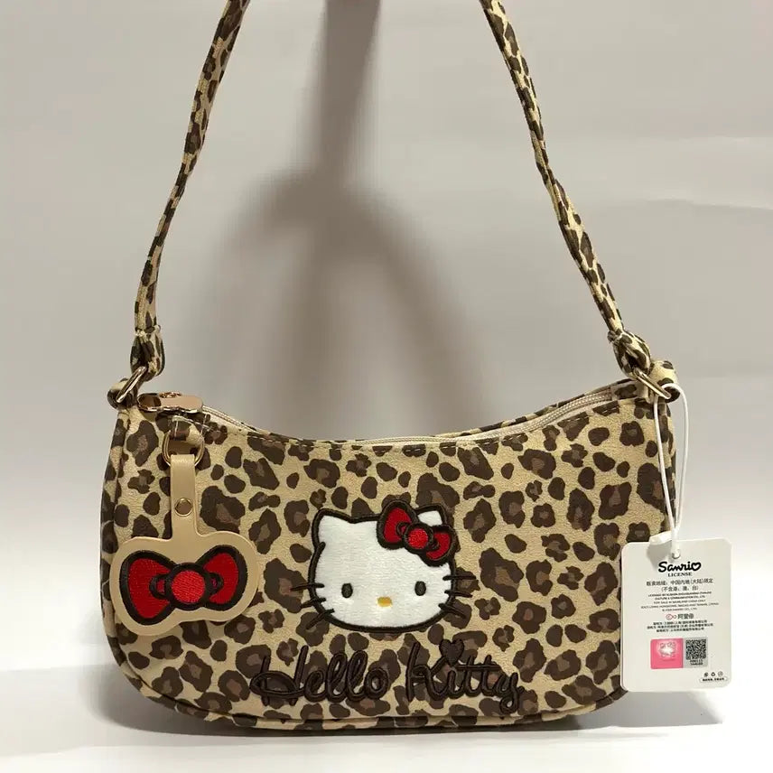 [BUNJANG] Sanrio Hello Kitty Leopard Shoulder Bag Tote Bag / 산리오 헬로키티 레오파드 호피 숄더백 토트백