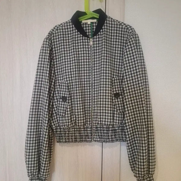[BUNJANG] Maje Check Pattern Bomber Jacket / 마쥬 체크 패턴 봄버 자켓