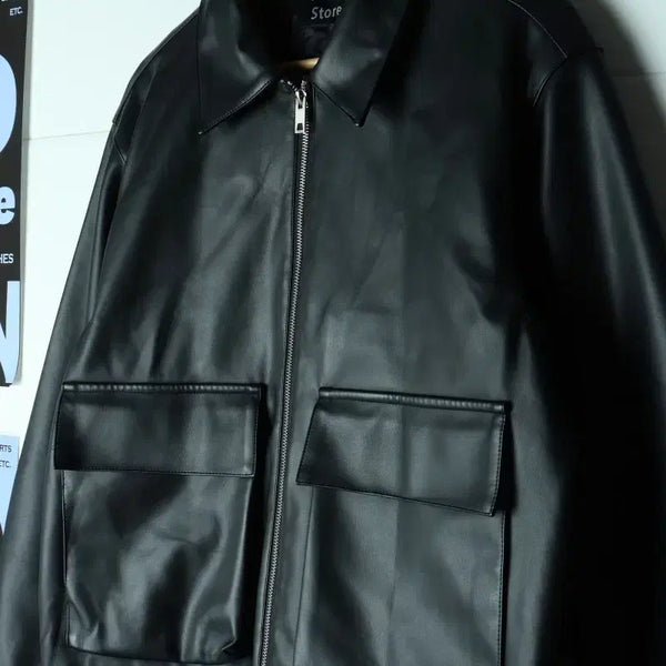 [BUNJANG] Raffstore Zip-Up Windbreaker Jumper Jacket Buffing Leather H39557 / (M-L) 라퍼지스토어 집업 바람막이 점퍼자켓 버핑레더-H39557