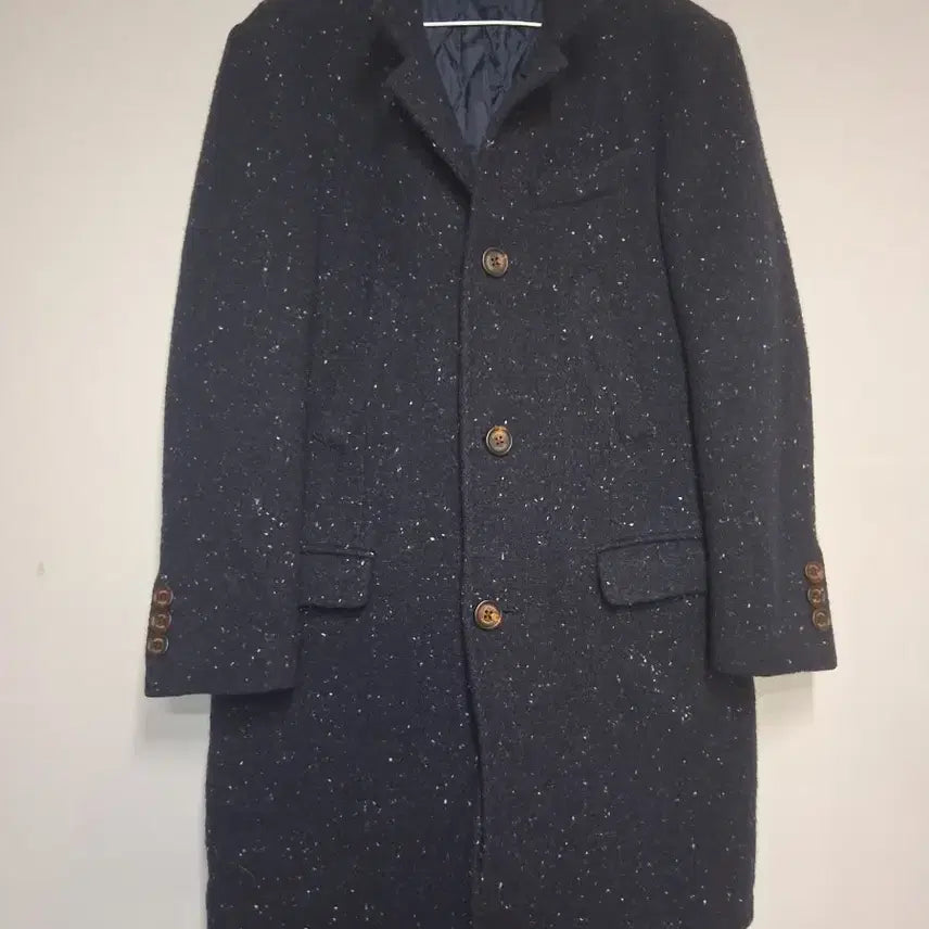 [BUNJANG] elevenT Check Pattern Coat Navy (Size 46) / 일레븐티  체크 패턴 코트 네이비(46)
