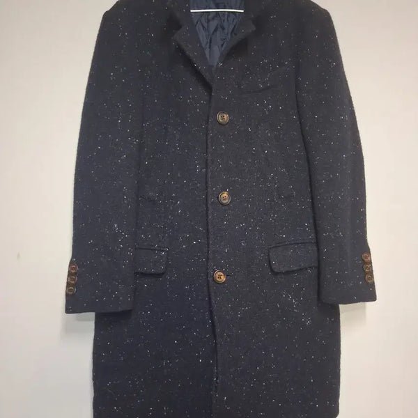 [BUNJANG] elevenT Check Pattern Coat Navy (Size 46) / 일레븐티  체크 패턴 코트 네이비(46)