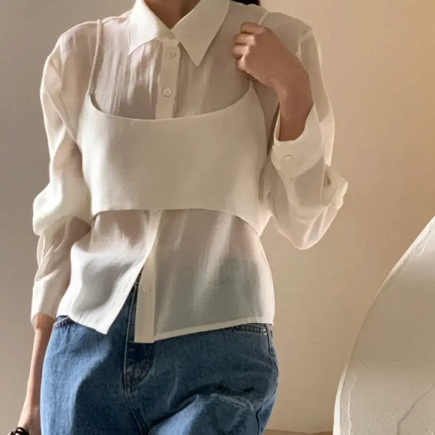[BUNJANG] OVU Cold Bustier Blouse Set / 오브유(OVU) 콜드 뷔스티에 블라우스세트 55-66 새상품