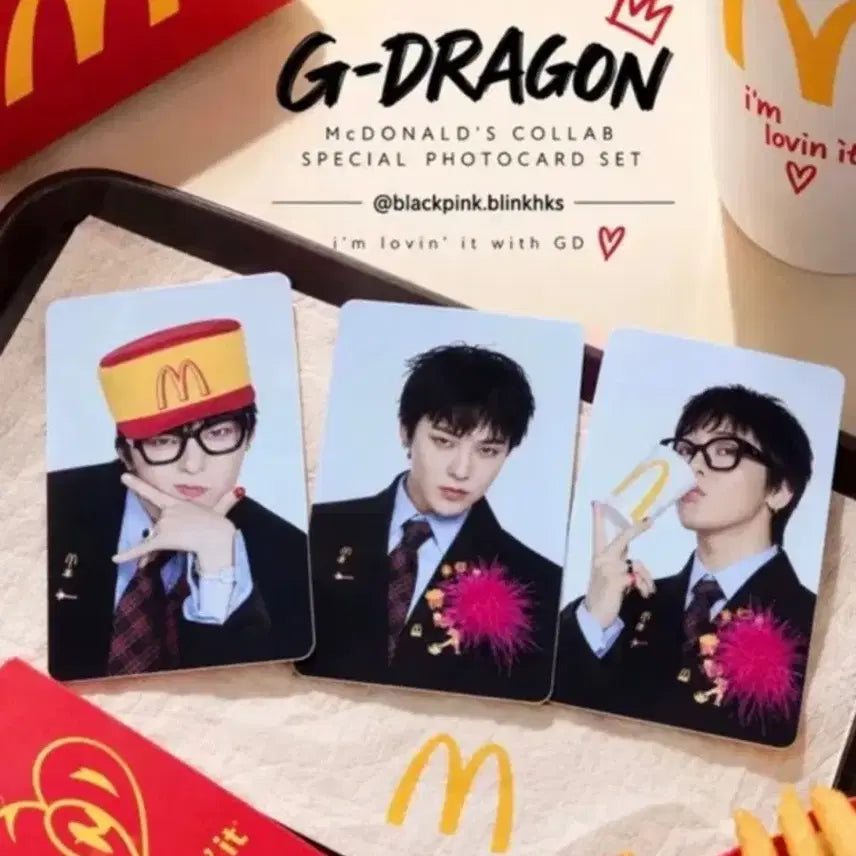 [BUNJANG] G-Dragon McDonald's Photocard 3-Set (Includes Envelope) / [개봉품/상태양호] 맥도날드 GD 지드래곤 포토카드 3종 세트