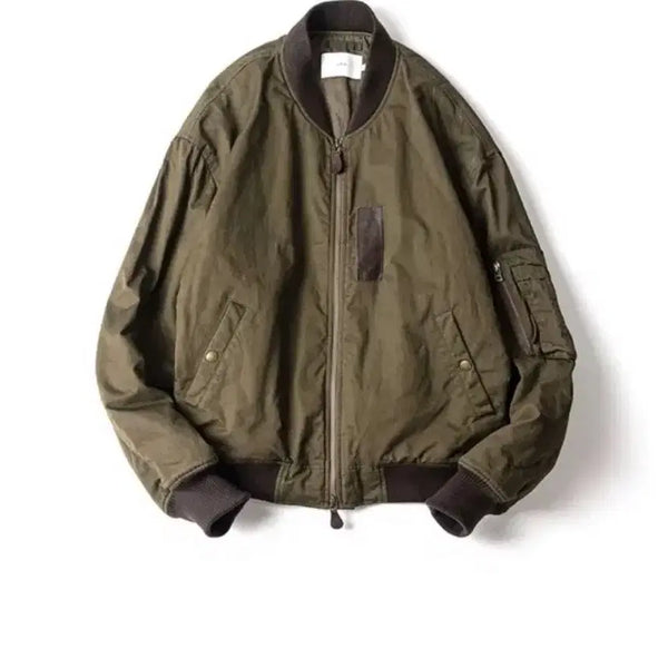 [BUNJANG] Our selves Washed Cotton Flight Jacket Olive Size 3 / 아워셀브스 washed cotton flight jacket 3사이즈