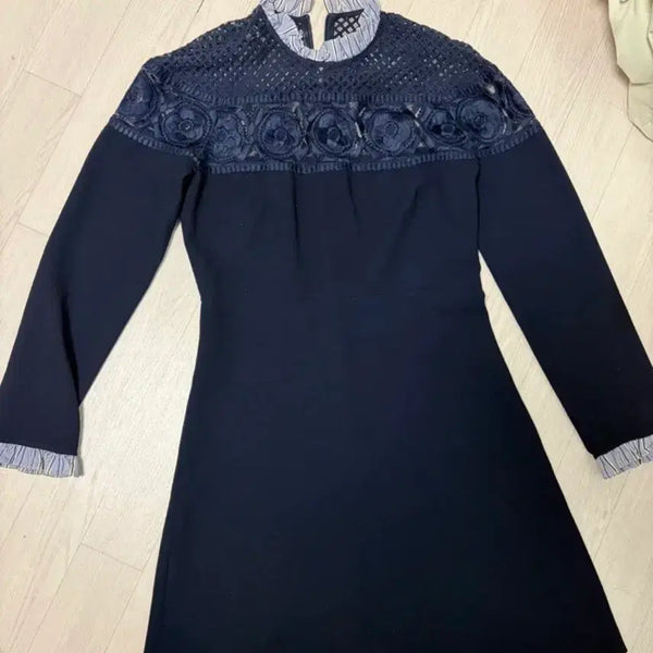 [BUNJANG] Sandro Navy Lace Dress / 산드로 네이비 레이스 원피스