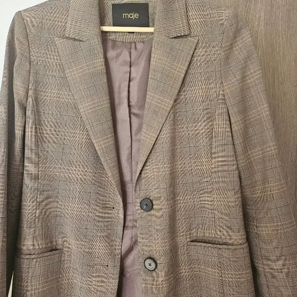 [BUNJANG] Maje Women's Blazer Check Pattern / 마쥬 여성블레이저