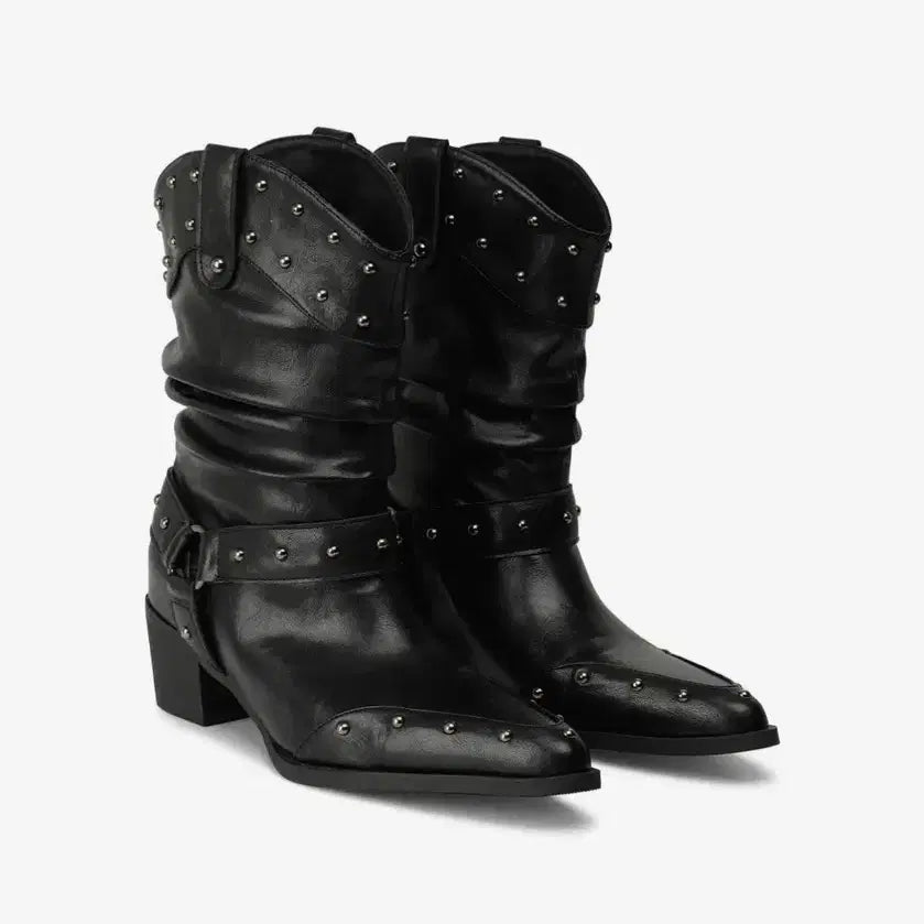 [BUNJANG] Dainnit Studded Western Boots / 다이닛 스터드 웨스턴부츠