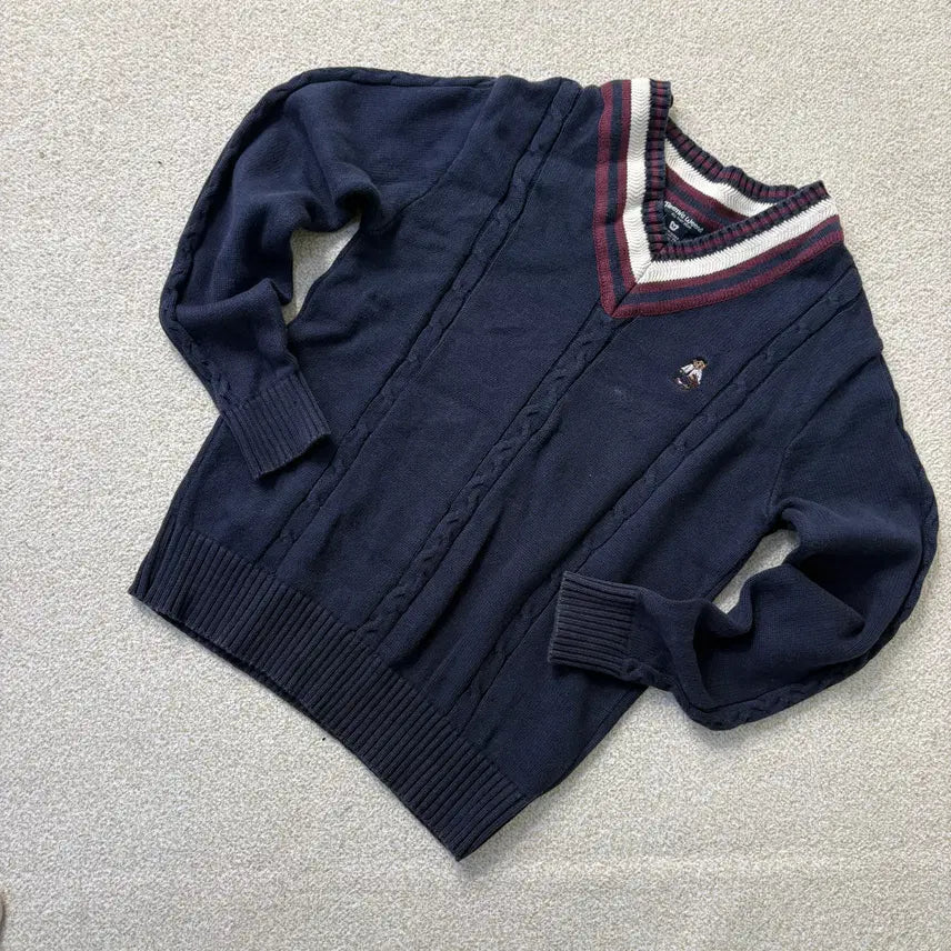 [BUNJANG] TinyWeeny Cable V-Neck Knit / M 티니위니 케이블 브이넥 니트 0921K1