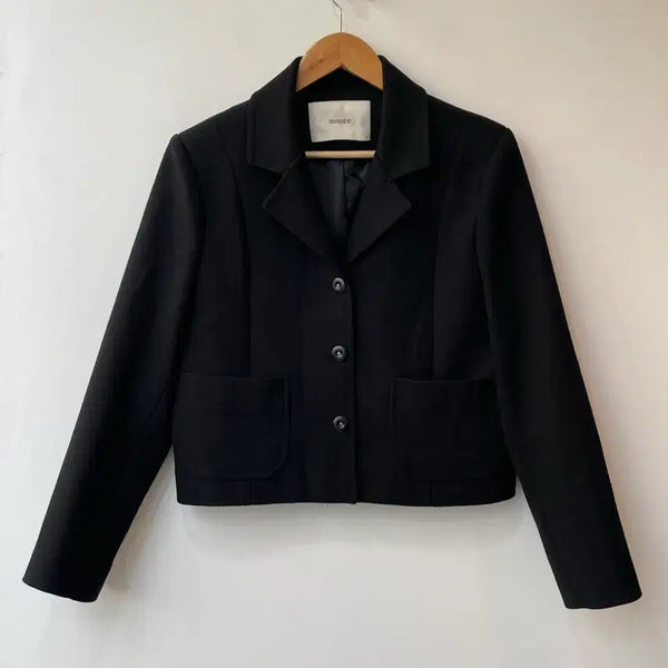 [BUNJANG] EM MORE Crop Blazer Jacket Black / 엠모어 크롭 블레이저 재킷 블랙 Free