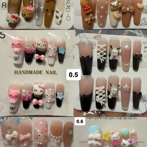 [BUNJANG] Handmade Nail Tips S Square Shape / 수제네일팁 S 캐릭터 스퀘어쉐입