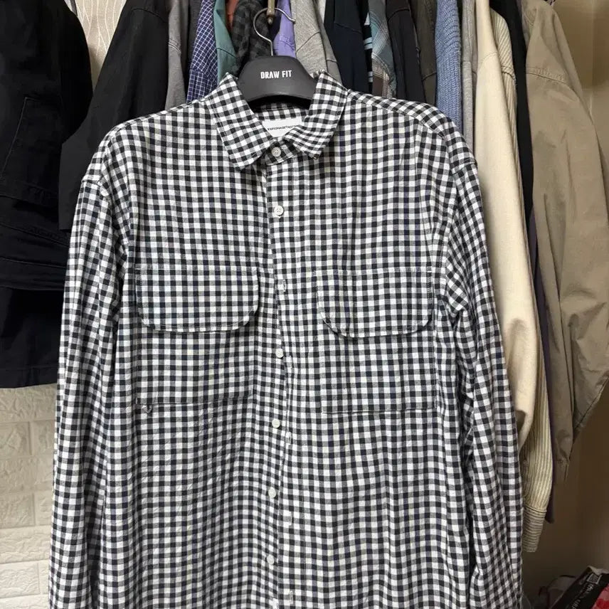 [BUNJANG] Espionage Gingham Shirt / 에스피오나지 깅엄 셔츠 l사이즈팝니다