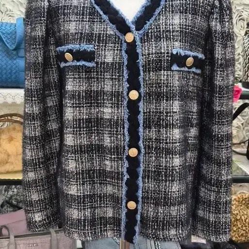 [BUNJANG] Mavens Tweed Knit Jacket (FREE SIZE) / 메이빈스 트위드 니트 자켓(FREE)