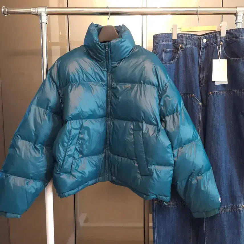 [BUNJANG] MONOFLOW Basic Padding Jacket Green M / 모노플로우 패딩 청록