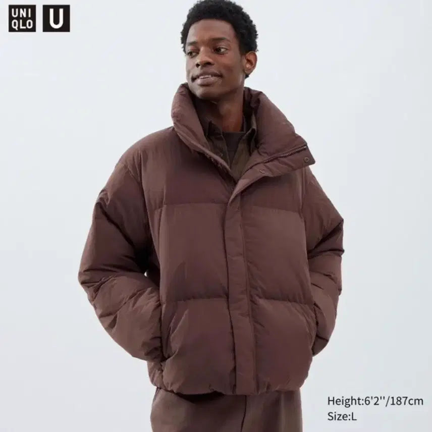 [BUNJANG] Uniqlo U Padded Volume Jacket (Brown-L) / 유니클로 U 패디드 볼륨재킷(브라운-L)