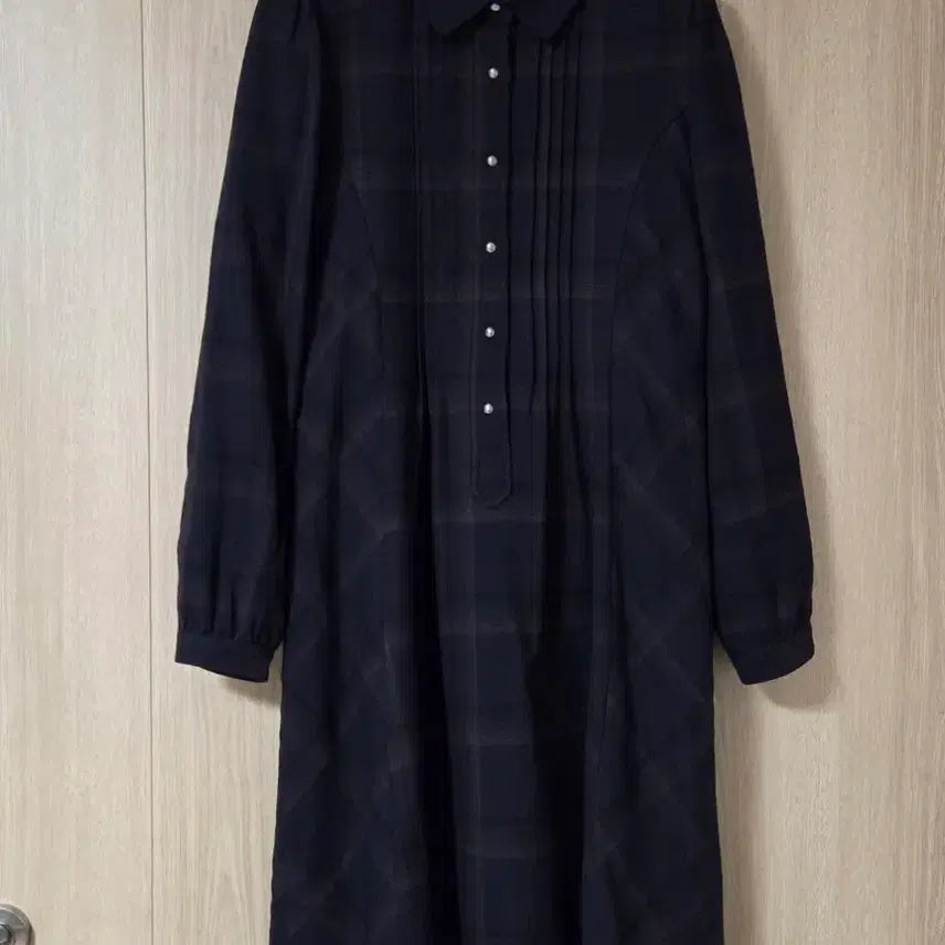 [BUNJANG] KEITH Wool Dress Check Pattern Silver Button / 키이스 KEITH 원피스 (모100%)