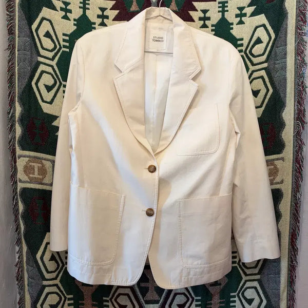 [BUNJANG] Studio Tomboy Two-Button Patch Pocket Blazer / 스튜디오 톰보이 투버튼 패치 포켓 블레이저  80-90-180