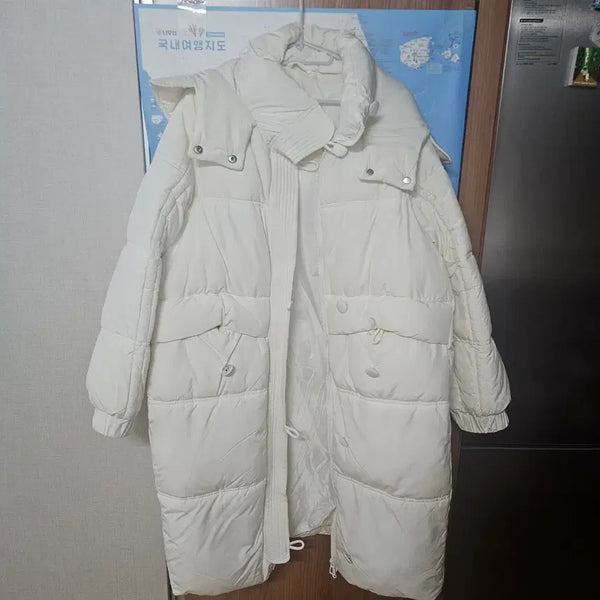 [BUNJANG] White Long Padding M Size / 흰색 롱패딩