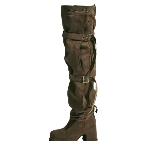 [BUNJANG] Gateless Buckle Thigh High Boots / 지젤닝닝나띠착용 ) 게이트리스 BUCKLE THIGH HIGH BOOTS [HIGH] 버클타이트하이부츠