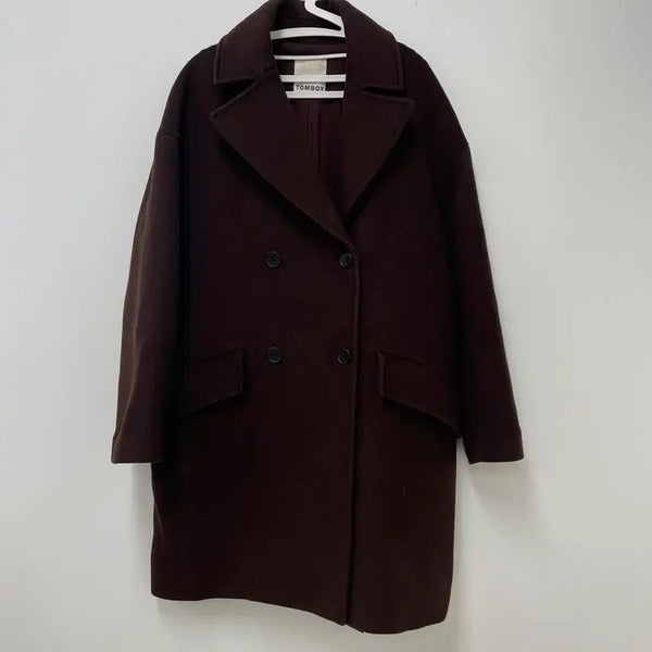 [BUNJANG] Tomboy Wool Blend Double Coat / 톰보이 울 혼방 더블 코트