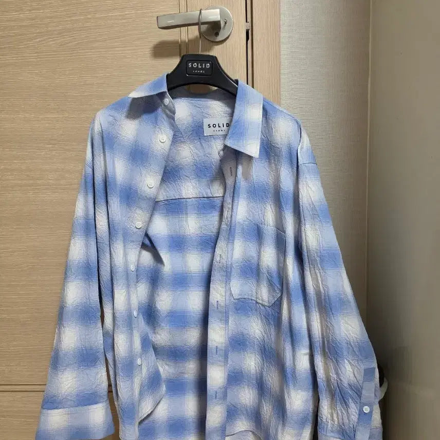 [BUNJANG] Solid Homme Crinkle Shirt Size 46 / 솔리드옴므 크링클 셔츠 46사이즈