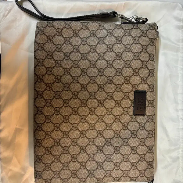 [BUNJANG] Gucci GG Monogram Clutch Bag Brown / 구찌 GG 모노그램 클러치백 브라운