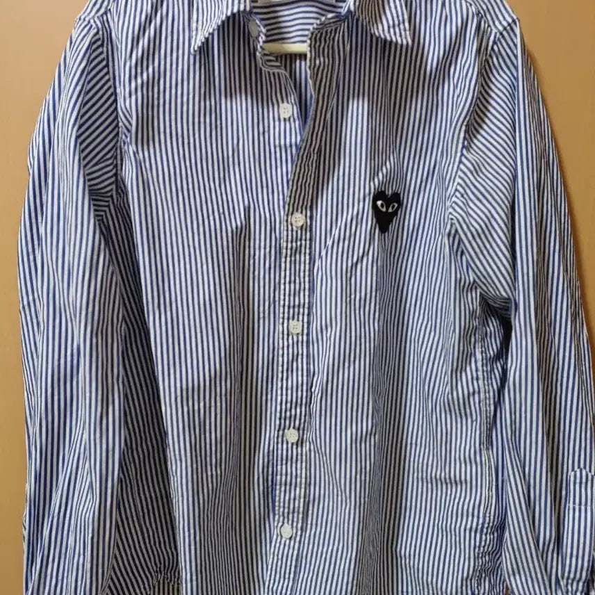 [BUNJANG] Comme des Garçons PLAY Striped Shirt Blue White / 꼼데가르송 PLAY 스트라이프 셔츠 블루 화이트