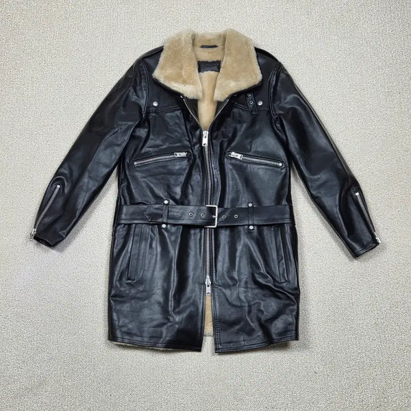 [BUNJANG] AllSaints Collins Shearling Leather Coat / [올세인츠] 콜린스 시어링 레더 코트 | W00092