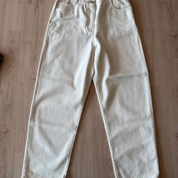 [BUNJANG] TIME Ivory Denim Pants / 한섬 TIME 타임 아이보리 데님 팬츠/세탁완료/무료배송