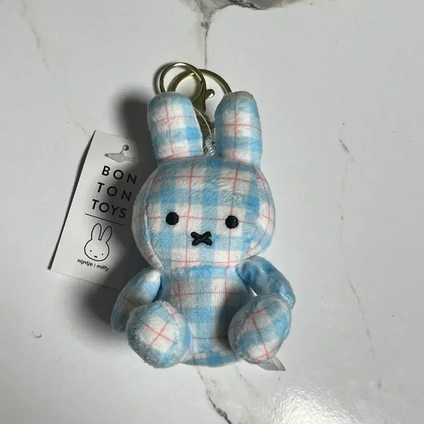[BUNJANG] Cream Check Miffy Doll Keyring / 크림체크 미피 인형 키링
