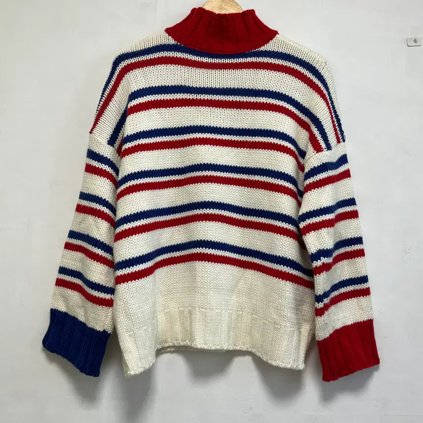 [BUNJANG] Retro Striped Knit Sweater / 레트로 줄무늬 니트