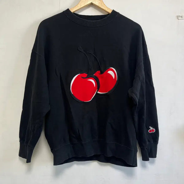 [BUNJANG] Kirsh Cherry Sweatshirt Black / 키르시 체리 맨투맨 블랙