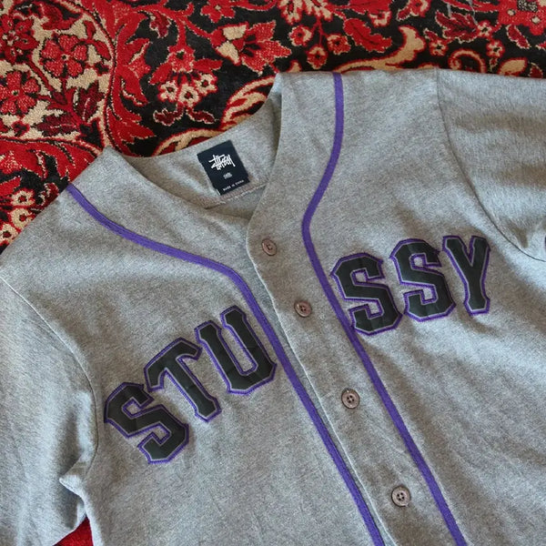 [BUNJANG] Stussy Baseball Jersey (Men's S) / (착용컷) Stussy 베이스볼 져지 (남성용 98)