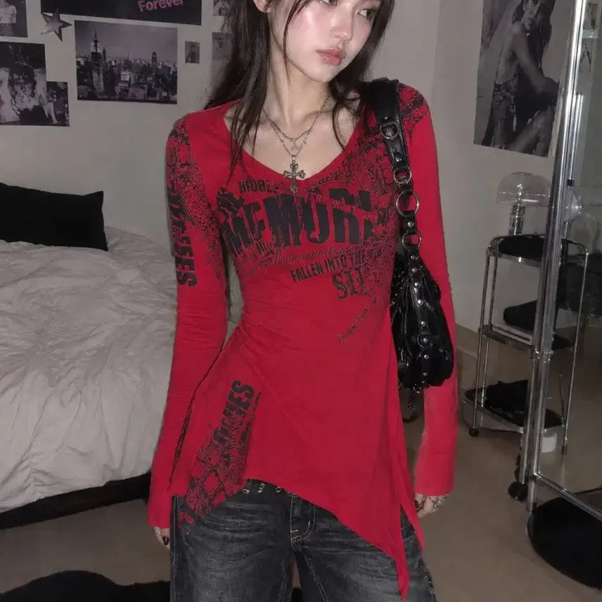 [BUNJANG] Glitz Y2K Back Wings Long Sleeve Top / Glitz Y2K back wings long sleeve