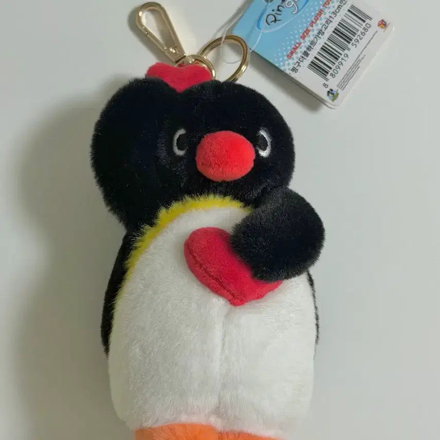 [BUNJANG] Pingu Heart Plush Keychain / 핑구 하트 인형 키링