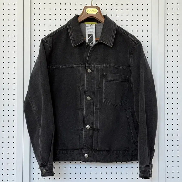 [BUNJANG] Kangol Black Denim Trucker Jacket / KangolㅣDenim Trucker Jacket Size L