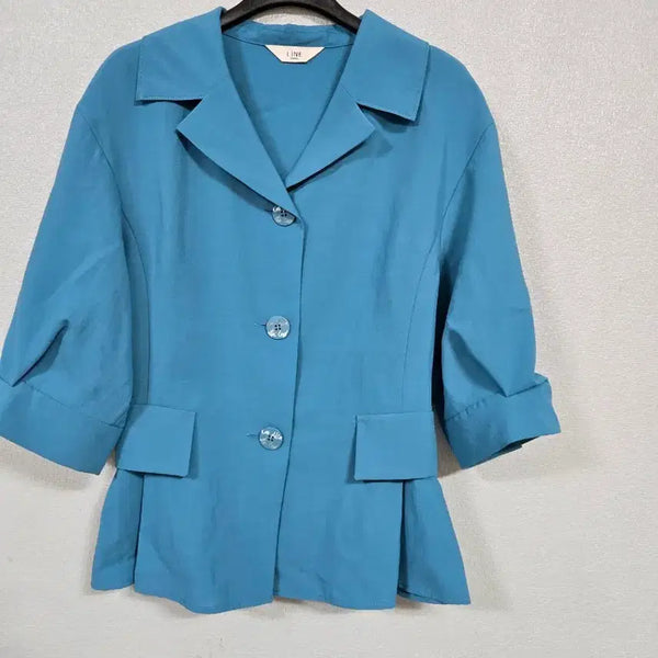 [BUNJANG] LINE Blue Blouse Size 55 / 라인 블루 블라우스 55