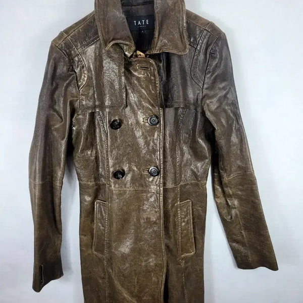 [BUNJANG] Tate Leather Trench Coat / 테이트 가죽 트렌치코트