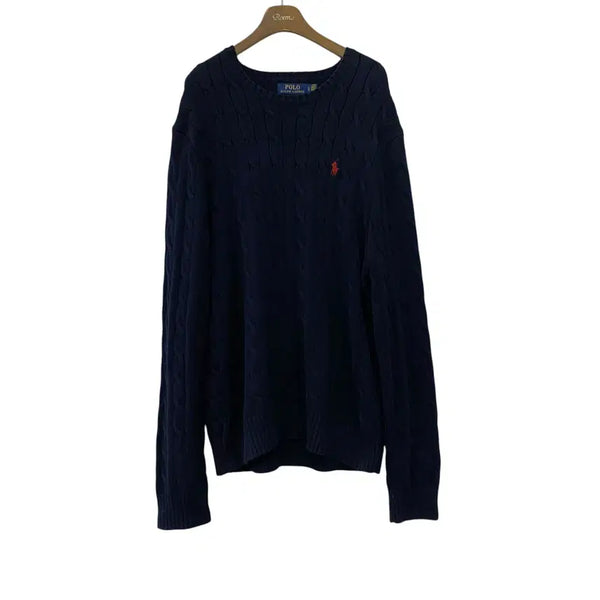 [BUNJANG] Polo Logo Cable Knit Sweater (L) / B03. 폴로 로고 케이블 니트(L)