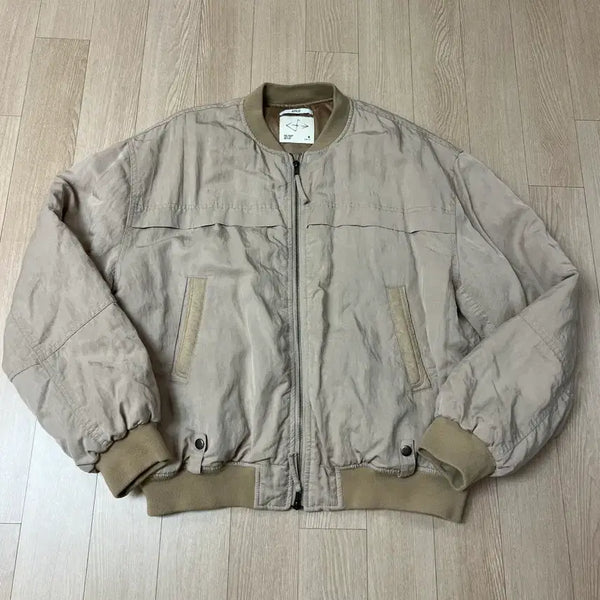 [BUNJANG] ETCE Washed Bomber Jacket Beige L / ETCE 워시드 봄버 자켓 베이지 L